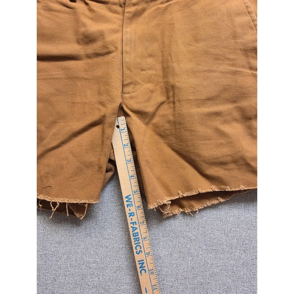 Ball and Buck 6 Point Short Mens 32 Brown Duck Canvas Raw Hem Made in USA Camo